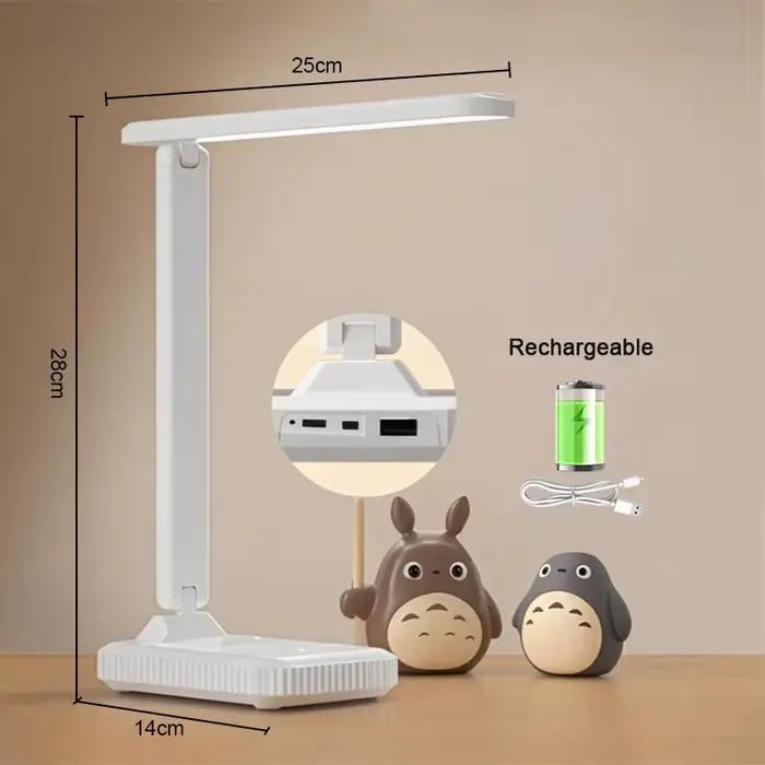 Lampe de bureau LED lampe de Table Rechargeable USB 3 niveaux Dimmable tactile éclairage de bureau P