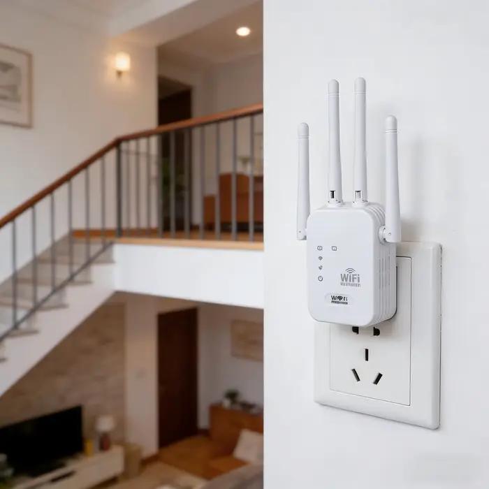 Répéteur WiFi 300 Mbps, amplificateur de signal sans fil 2,4 GHz, extenseur de portée WiFi longue po