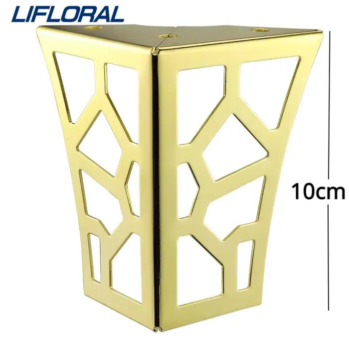 Pieds de meubles classiques modernes en métal, 4 pièces, 10cm, creux géométrique, pieds de canapé, T