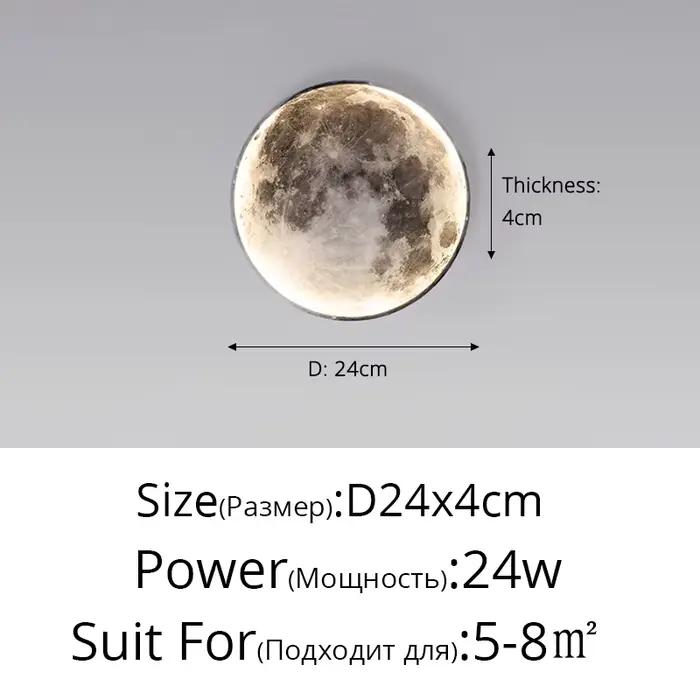 Applique murale LED moderne et minimaliste en forme de lune, éclairage d'intérieur pour chambre à co