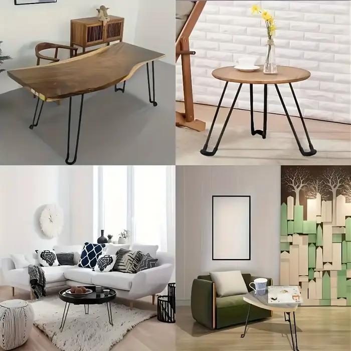 Coussinets de pieds de Table en épingle à cheveux en métal pliable et robuste pour projets de bricol