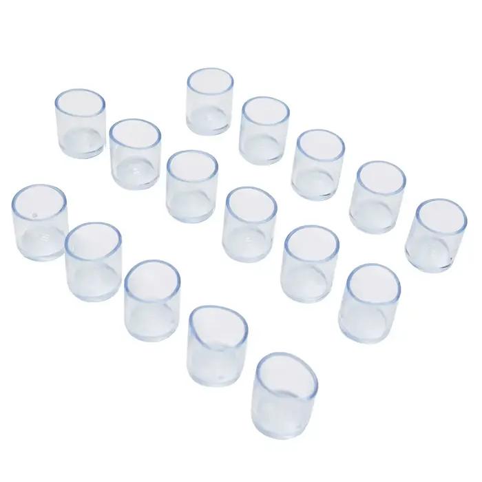 16 pièces de capuchons de pieds de chaise en caoutchouc transparent antidérapants de 16/19/22/25/30 
