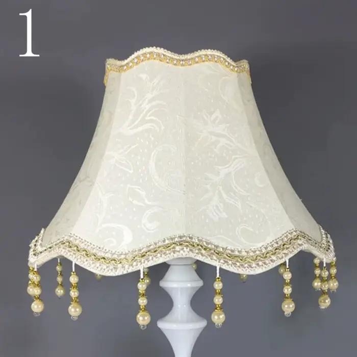 Table chambre décoration E27 Table abat-jour Style européen 25CM applique couverture tissu luxe lamp
