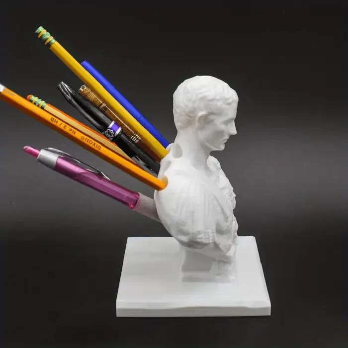 Organisateur de bureau de Sculpture Vintage pour les amateurs d'art, buste de Style romain, porte-st