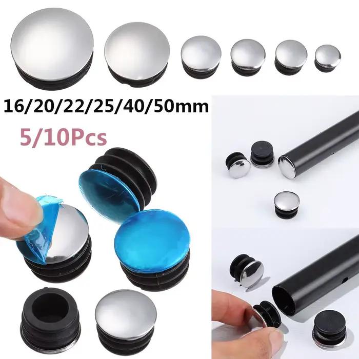 Bouchon rond de pied de meuble en acier inoxydable, 5/10 pièces, couvercle anti-poussière de Tube an