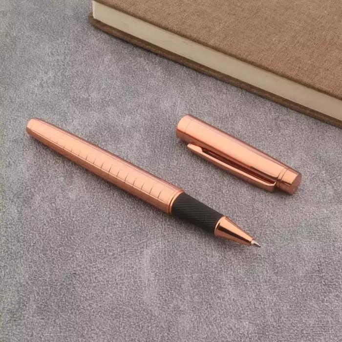 Stylo à bille classique rose doré pour bureau, papeterie fournitures scolaires et de bureau, écritur