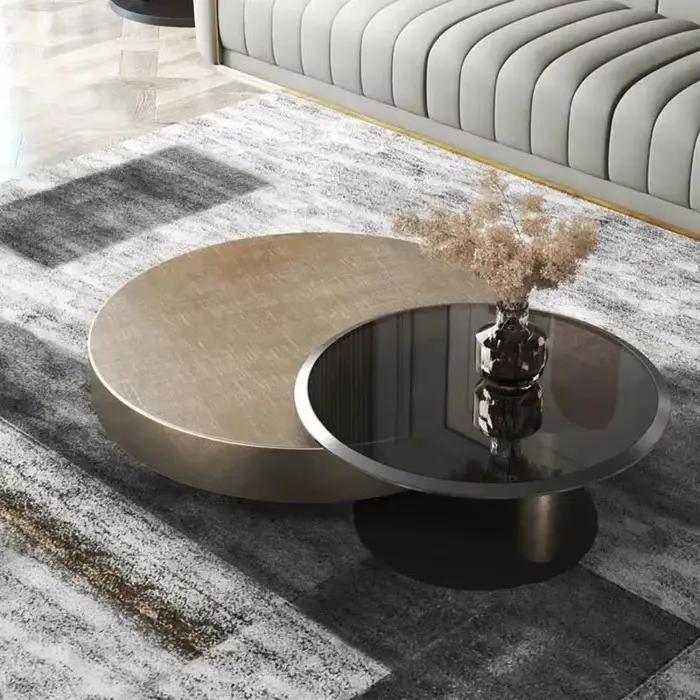 Tables basses en métal modernes simples pour meubles de maison salon Table basse en verre Design Tab
