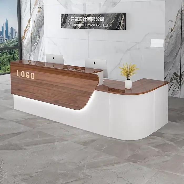 Comptoir de réception de luxe avec rangement, personnalisé, style USA, pour décorations de beauté, m