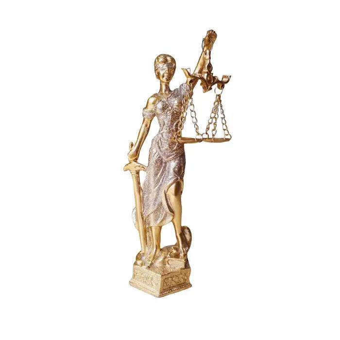 Statue de la déesse de la justice de style européen, déesse grecque, en résine vintage, ornements de