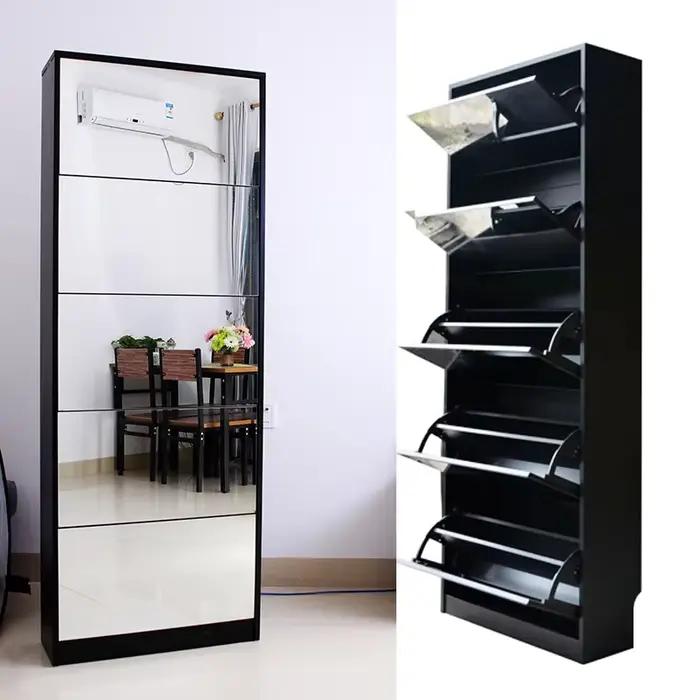 Armoire à chaussures de luxe légère, entrée ultra-mince, armoire d'angle seau à basculement extrêmem