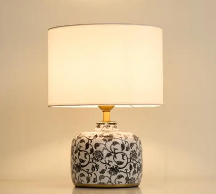 Lampe de table en céramique nordique, lampe de bureau classique pour salle d'étude, salon, chambre à