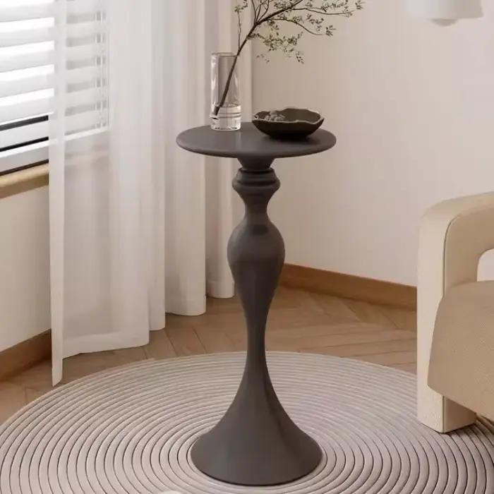 Table Basse Ronde Nordique en Acier Inoxydable, Accessoires de Décoration de Luxe pour Salon, Concep
