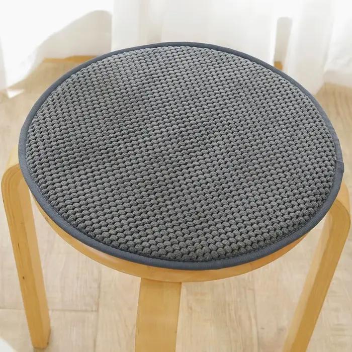 Coussin de siège rond confortable, antidérapant, couleur unie, coussin de chaise épais et chaud, hou