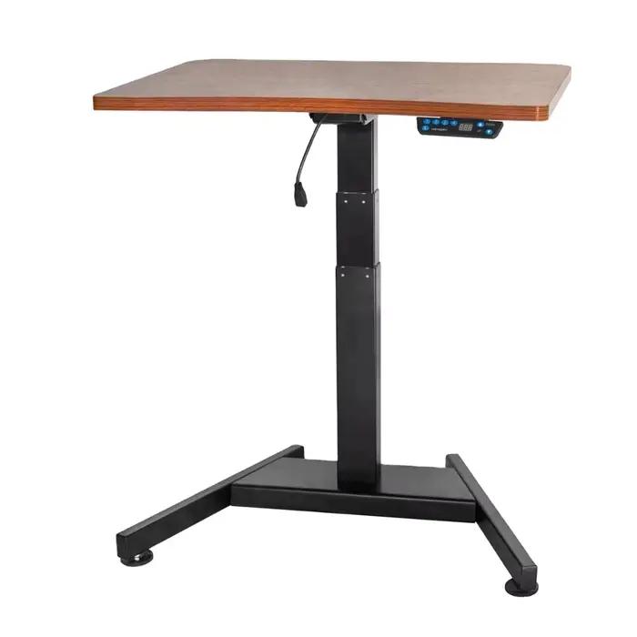Table électrique motorisée à une jambe réglable en hauteur, bureau d'ordinateur portable à une jambe