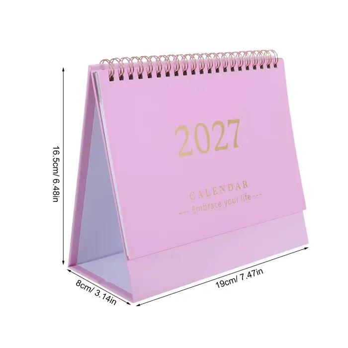 Calendrier de bureau 2027 moderne et minimaliste, planificateur mensuel à feuilles mobiles pour la m