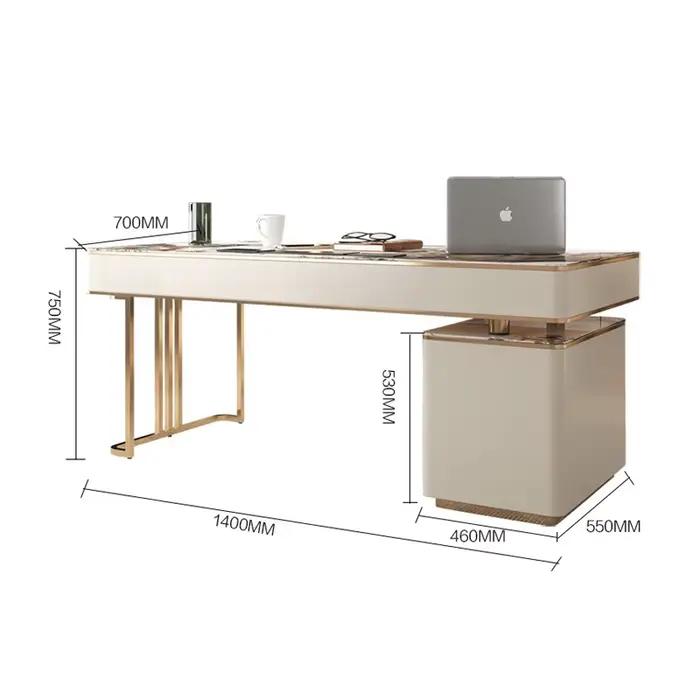 Bureau en ardoise blanche de luxe léger avec rangement, table d'étude moderne simple, table d'ordina