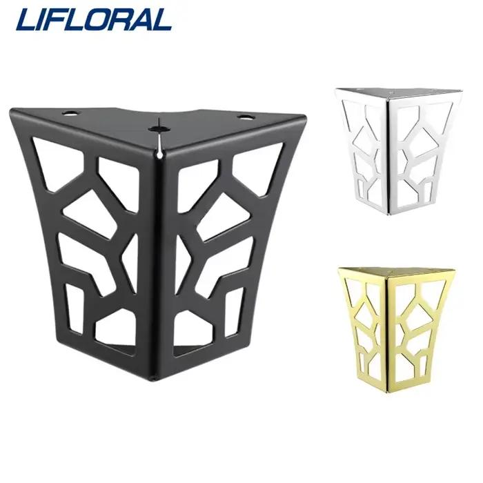 Pieds de meubles classiques modernes en métal, 4 pièces, 10cm, creux géométrique, pieds de canapé, T