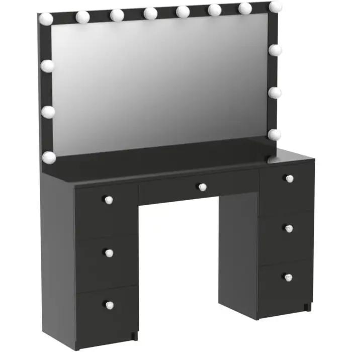 Table de maquillage avec miroirs de maquillage Hollywood, lumières intégrées