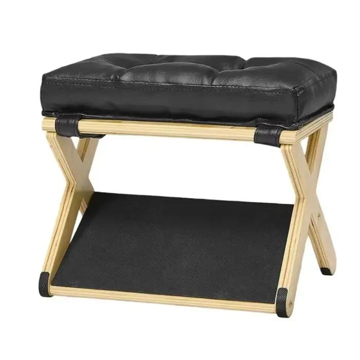 Repose-pieds en bois massif naturel pour sous le bureau, base antidérapante, design léger, surface l