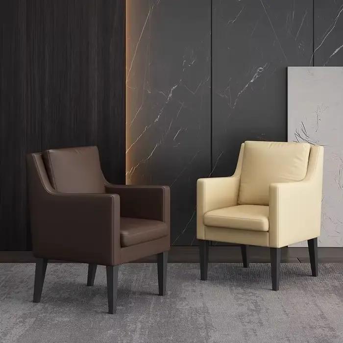 Chaise de bureau en cuir, légère et moderne, de luxe, pour ordinateur, canapé personnel unique, desi