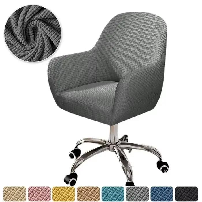 Housse de chaise rotative élastique solide, en Spandex, pour salle à manger, haute inclinée, pour ch