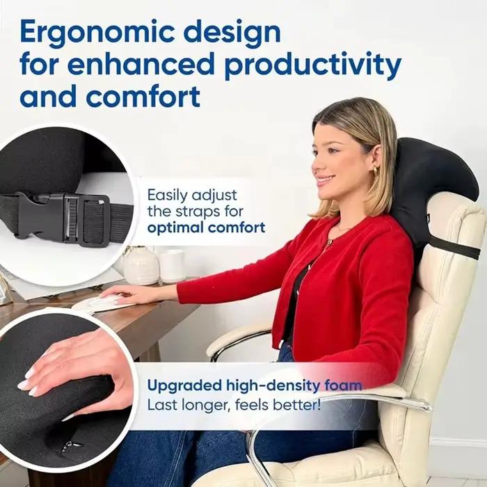 Appui-tête ergonomique en mousse à mémoire de forme pour chaise de bureau, oreiller de couchage, sou