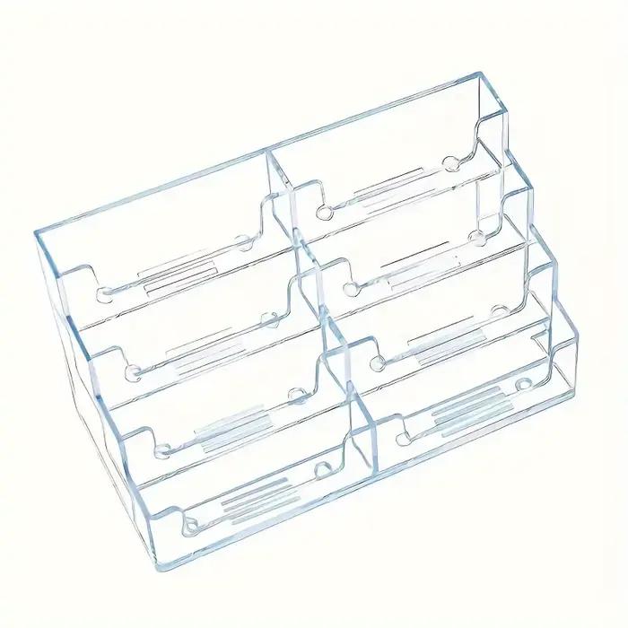Boîte transparente pour cartes de visite, 4 couches et 8 grilles, adaptée au placement sur le compto