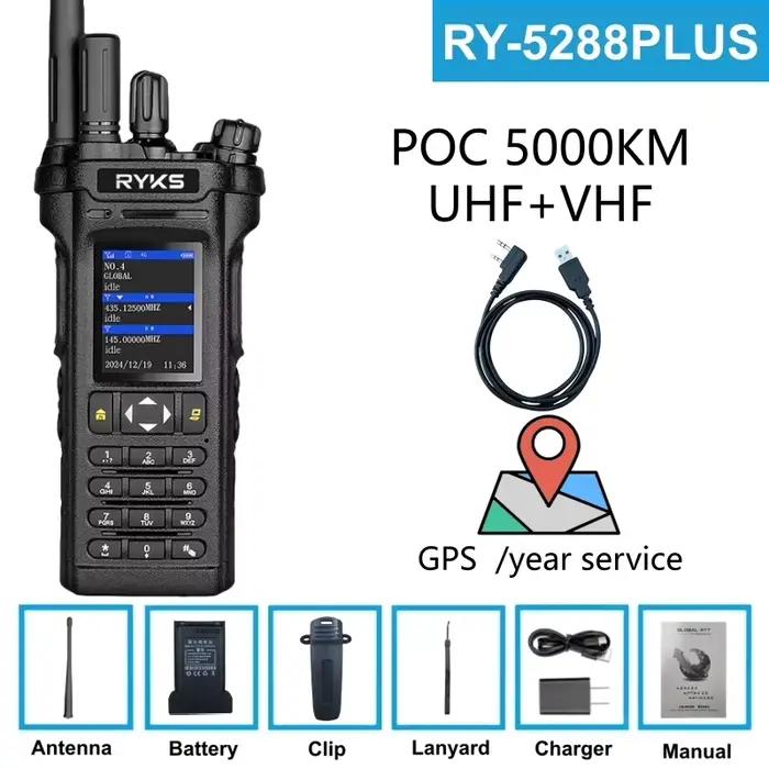 Ry-5288Plus Autoradio Poc Radio Uhf Vhf 10W Talkie-walkie Portée de conversation 5000Km