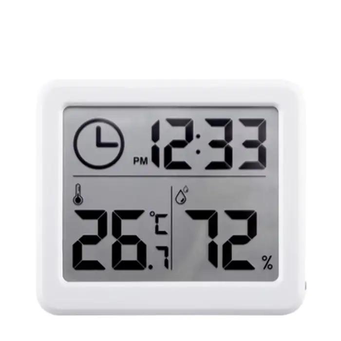 NIDIBOU- Horloge numérique de bureau avec température et humidité, horloges murales pour la maison, 