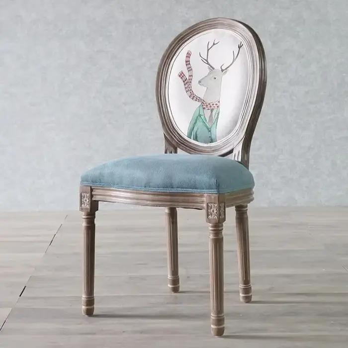 Chaises de salle à manger rétro européennes, tabourets en bois massif pour restaurant, mobilier de c