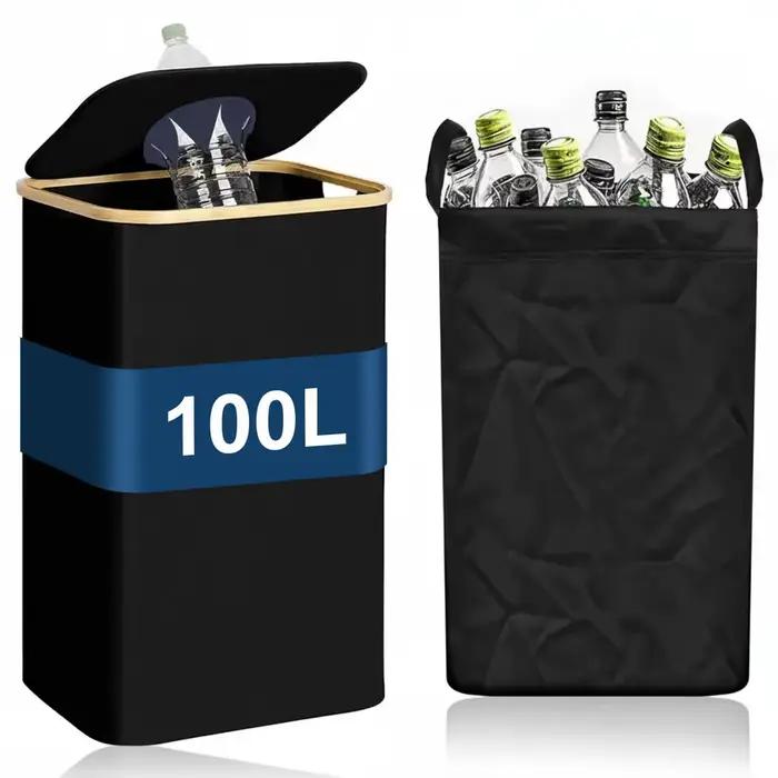 Collecteur de bouteilles et de canettes de 100 litres, poubelle de cuisine, support pour bouteilles,