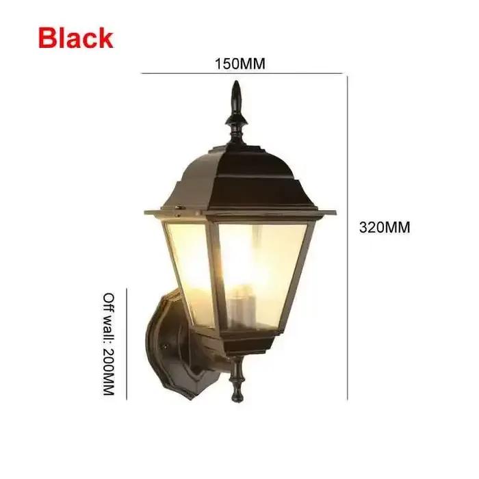 Applique Murale Vintage E27, Luminaire Mural LED Noir Bronze pour Extérieur, Porche, Maison, Jardin