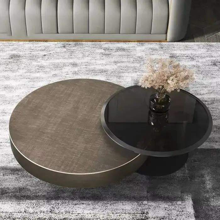 Tables basses en métal modernes simples pour meubles de maison salon Table basse en verre Design Tab