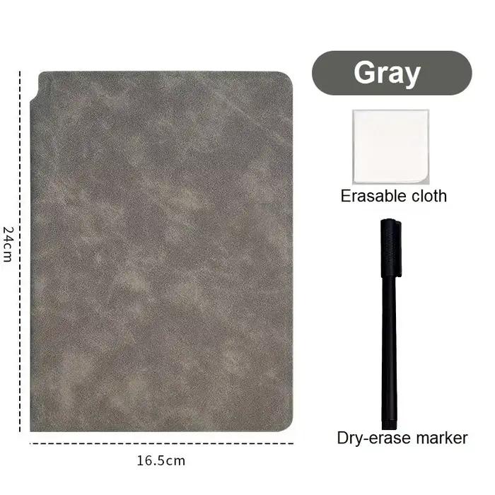 Ensemble de cahiers réutilisables pour tableau blanc, avec stylo pour tableau blanc, chiffon d'effac
