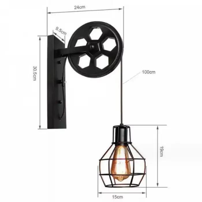 Lampes murales Vintage appliques murales LED rétro luminaires muraux poulie de levage lampe de chamb