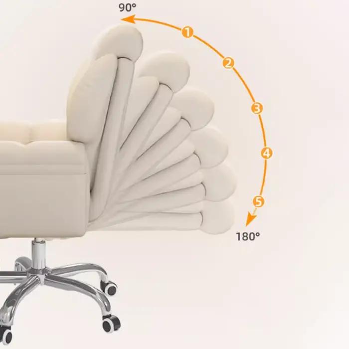 Chaise de Bureau Moderne Blanche avec Repose-Pieds Mobile, Fauteuil de Jeu Doux et Confortable, Mobi