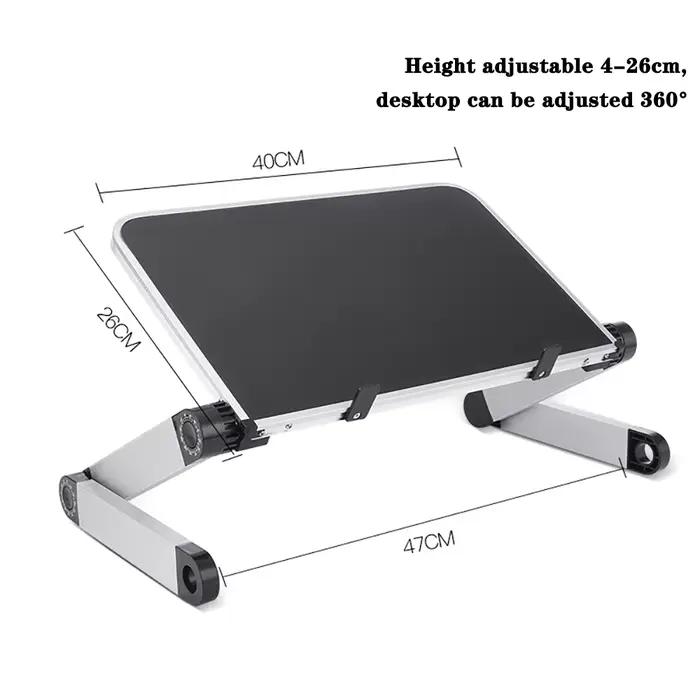 Support de bureau réglable pour ordinateur Portable, bureau ergonomique en aluminium pour TV, lit, c