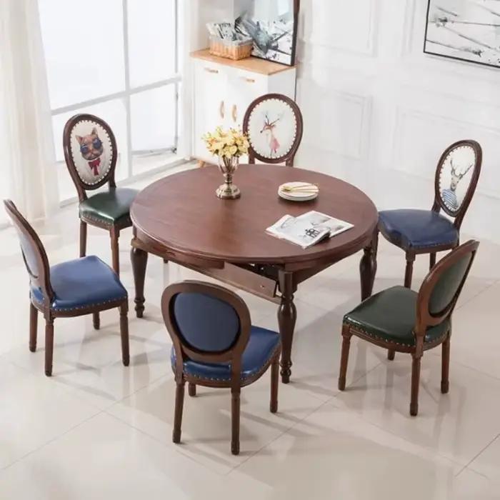 Chaises de salle à manger rétro européennes, tabourets en bois massif pour restaurant, mobilier de café et d'hôtel, nouvelle chaise de designer chinois tendance