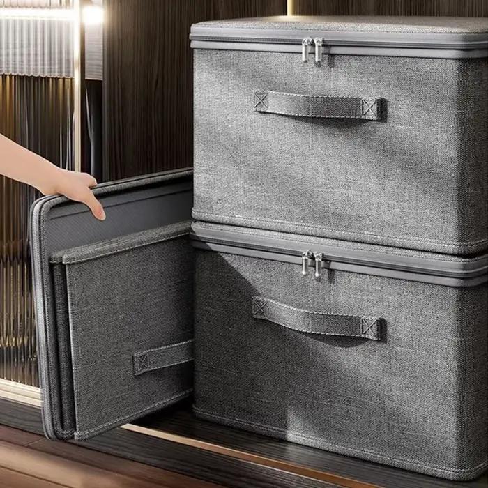 Boîte de rangement pliable en tissu surdimensionnée avec couvercle