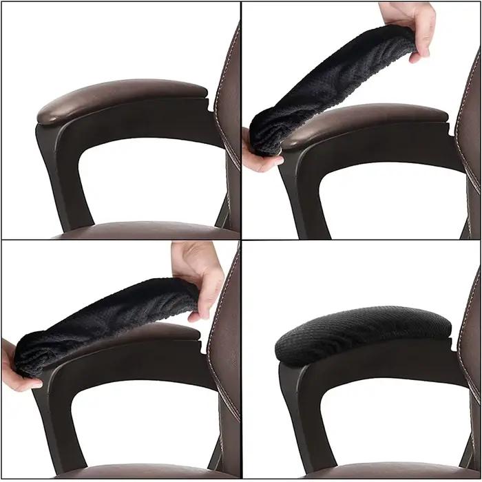 1 paire de housses de bras de chaise de bureau