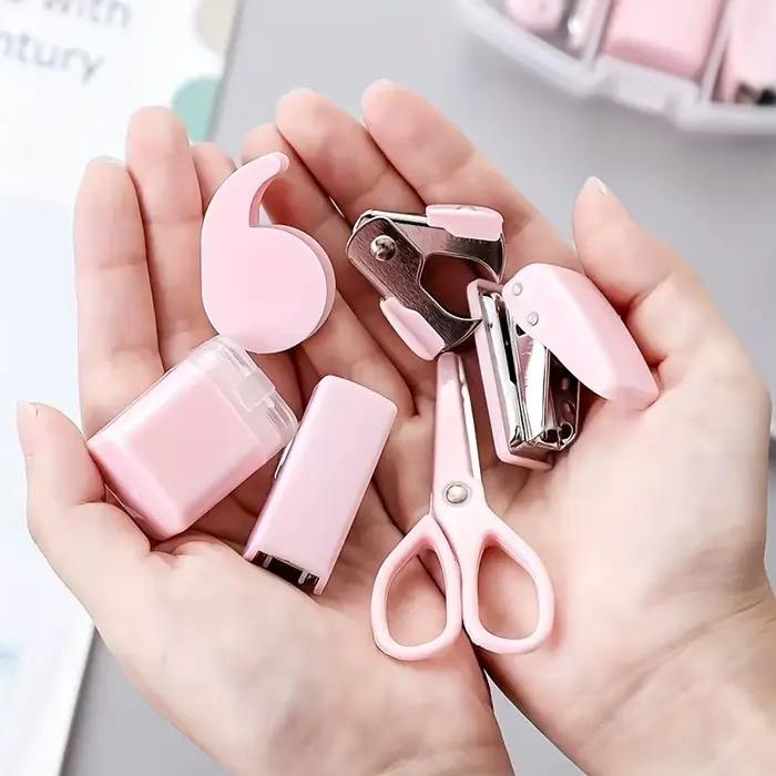 Ensemble de 8 mini fournitures de bureau avec étui portable - Comprend des ciseaux