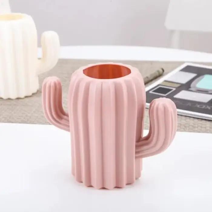 Nouveau Créatif Bureau Stockage Plastique Multifonctionnel Mignon Cactus Stylo Holder