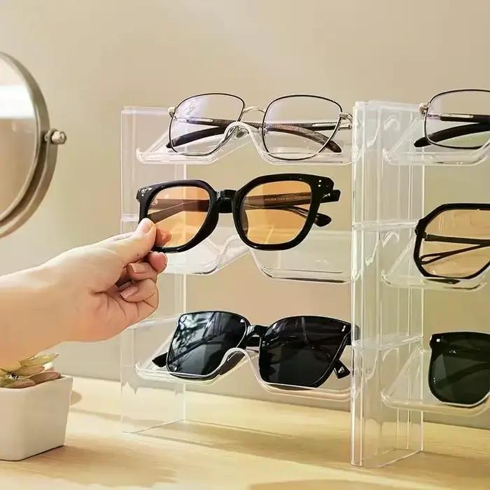 Paquet de 2 supports de rangement de lunettes comptoir de bureau présentoir