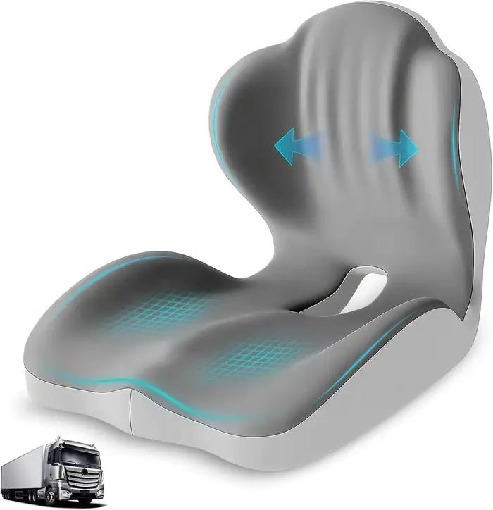 Coussin de siège ergonomique en mousse à mémoire de forme pour chaise de bureau avec support dorsal pour soulager le