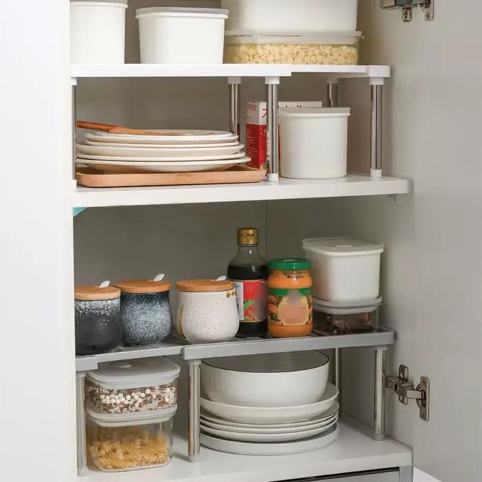 Étagère de rangement pour bouteilles d'épices, support de cuisine rétractable pour armoire, égouttoir à vaisselle extensible, organisateur domestique