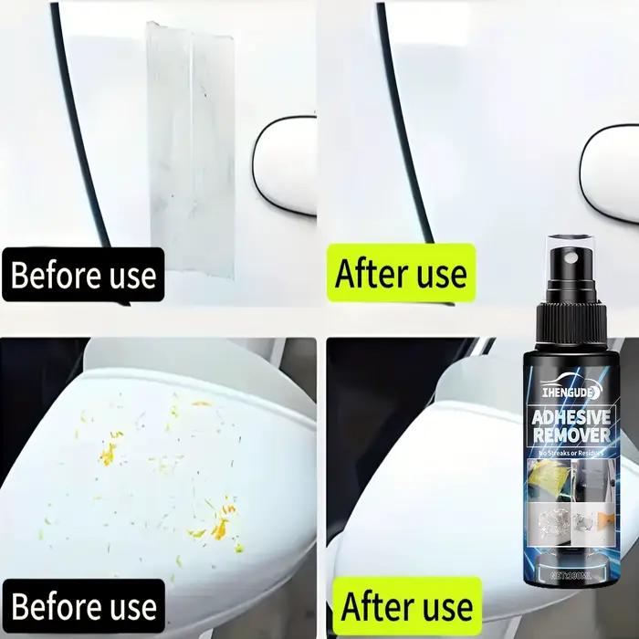 Spray dissolvant d'adhésif à action rapide – Feuilles sans résidus, peuvent enlever la colle, des autocollants et des résidus collants de voitures, de meubles et d'appareils – Convient à une variété d