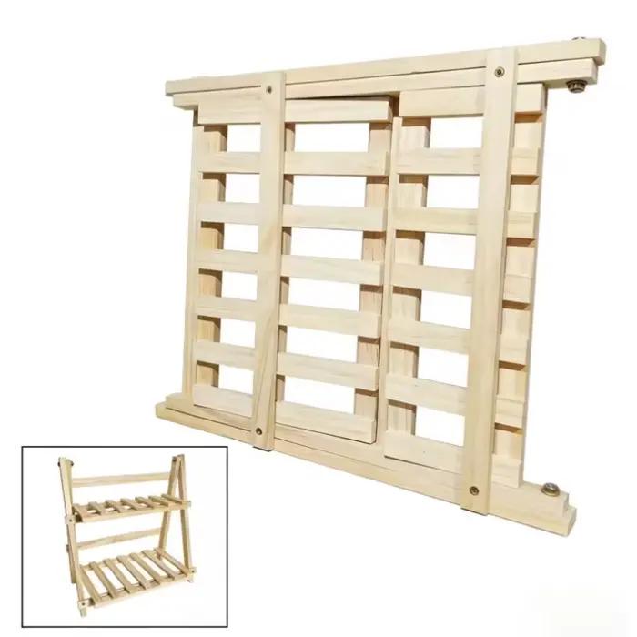 Étagère de rangement de bureau en bois à 2 niveaux