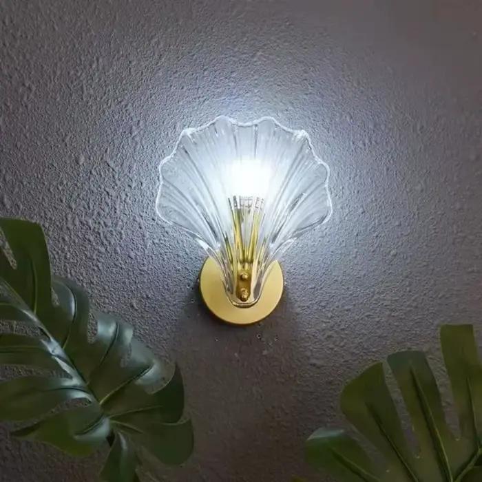 Applique Murale de Luxe Postmoderne - Design Coquille et Verre à Tête Unique