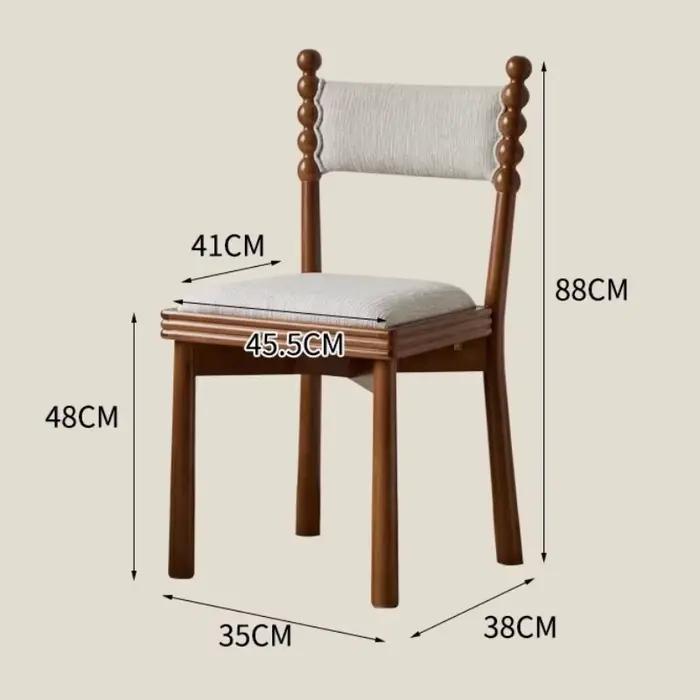 Chaise de salle à manger française Vintage, siège en bois massif, tabouret de salle à manger rétro pour la maison, siège à dossier rembourré pour cafés