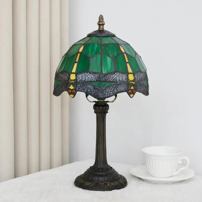 Lampe de Table tulipe en vitrail de 8 pouces